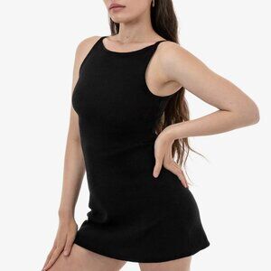 Los Angeles Apparel Ribbed Boatneck Tank Mini Dress